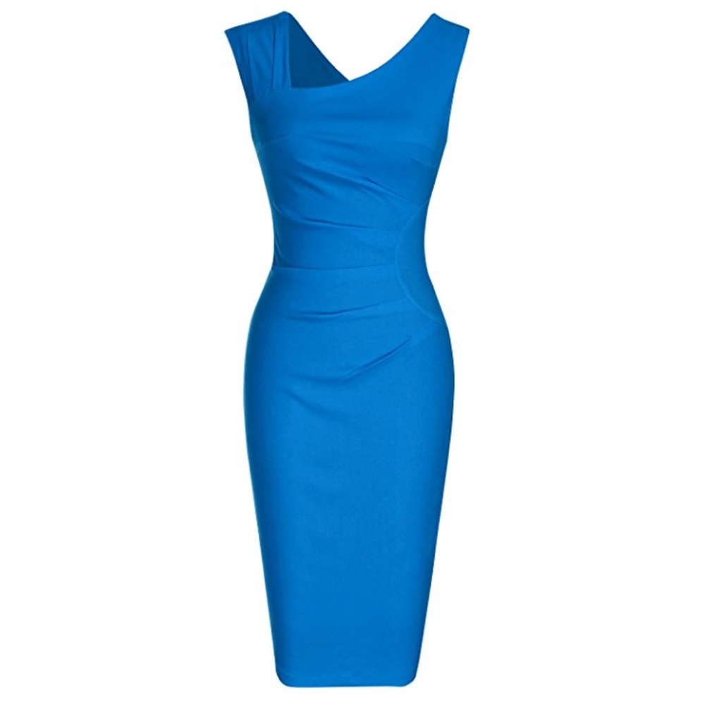 Blue Women's Slim Pencil Dress